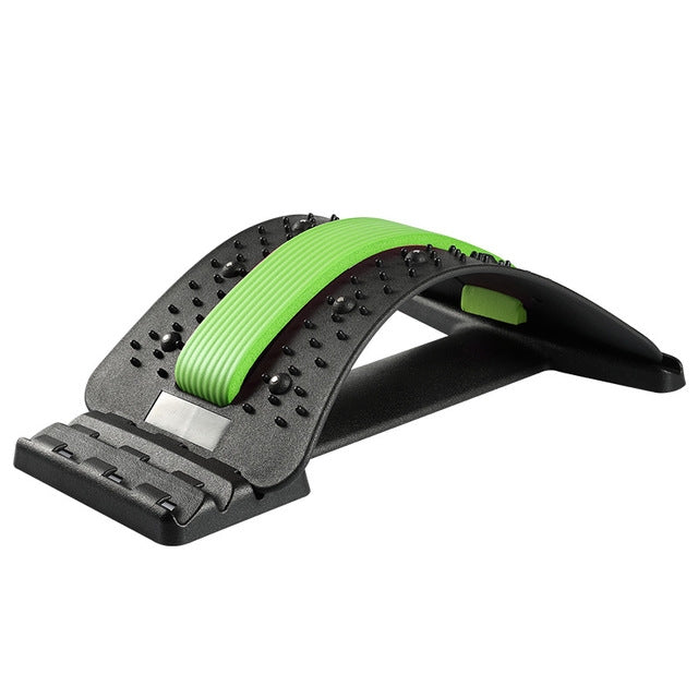 Lumbar Traction Stretching Device Posture Corrector Waist Support Spine Pain Relief Back Massage Stretcher(Black+green) - free shipping - PMC TechLife - Order now!