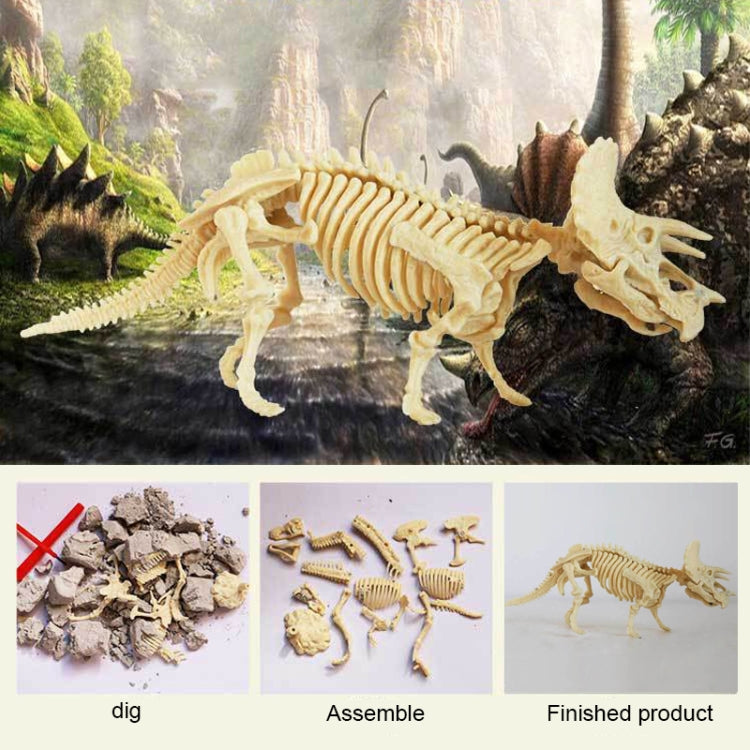 Assembled Triceratops Skeleton Archaeological Excavation Toys Simulation Fossil Model Manual Toys - DIY Developmental Toys by PMC Jewellery | Online Shopping South Africa | PMC Jewellery