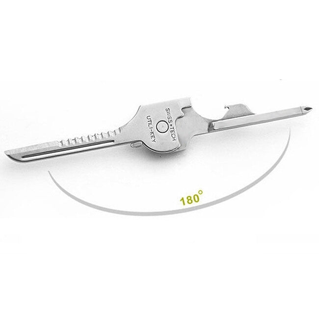 SWISS+TECH Stainless Steel 6 in 1 Multi-function Outdoor Key Chain, Foldable Mini Tools Key Ring - Mountaineering Outfit by PMC TechLife | Online Shopping South Africa | PMC TechLife