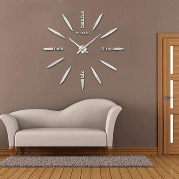 Bedroom Home Decor Large 3D Mirror DIY Wall Sticker Clock, Size: 100*100cm(Silver) - free shipping - PMC TechLife - Order now!