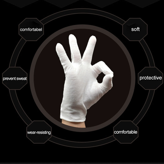 12 Pairs Pure Cotton Working Gloves, Thin Section - free shipping - PMC TechLife - Order now!