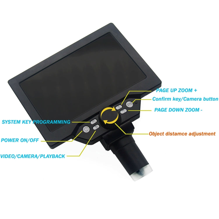 G1200 7 inch LCD Screen 1200X Portable Electronic Digital Desktop Stand Microscope, US Plug - free shipping - PMC TechLife - Order now!