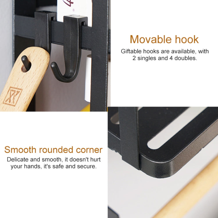 Kitchen Double Layers Magnetic Refrigerator Rack Storage Holder (Black) - Shelf by PMC TechLife | Online Shopping South Africa | PMC TechLife | Buy Now Pay Later Mobicred
