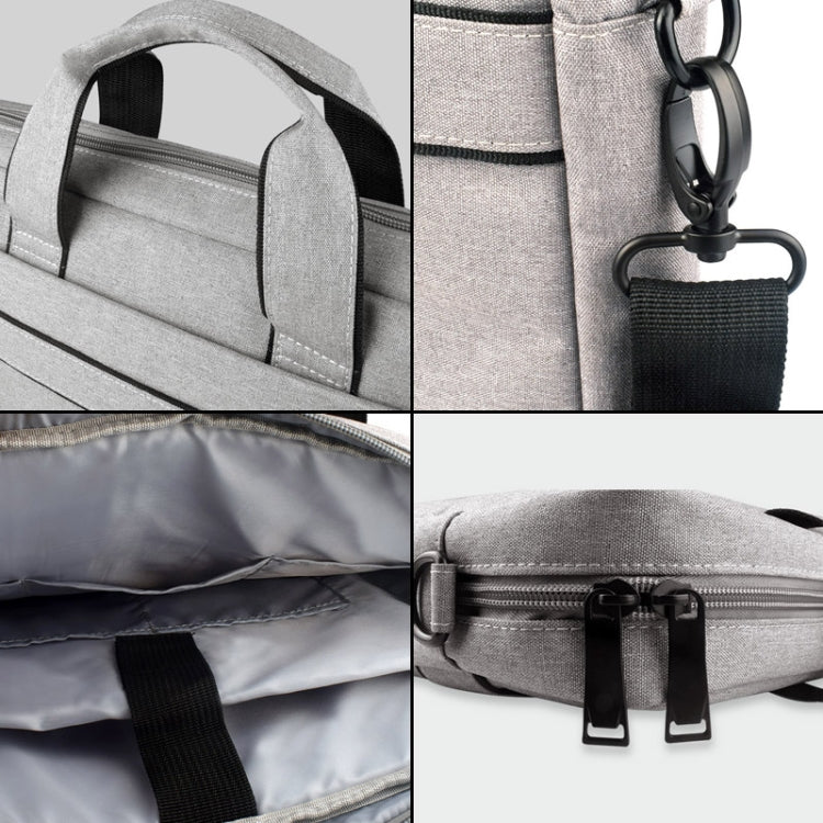 Breathable Wear-resistant Thin and Light Fashion Shoulder Handheld Zipper Laptop Bag with Shoulder Strap, For 15.6 inch and Below Macbook, Samsung, Lenovo, Sony, DELL Alienware, CHUWI, ASUS, HP (Grey) - 15.6 - 17 inch by PMC Jewellery | Online Shopping South Africa | PMC Jewellery