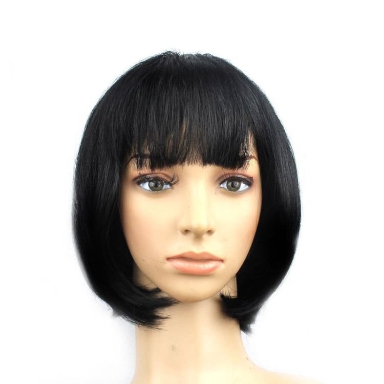 Party Cosplay Headwear Straight Short PET Wigs For Female(Black) - Wigs by PMC Jewellery | Online Shopping South Africa | PMC Jewellery