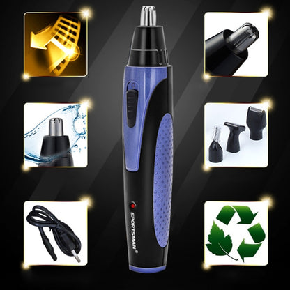 SPORTSMAN Four-in-one USB Rechargeable Ear Nose Trimmer Beard Face Shaver Eyebrows Hair Trimmer For Men(blue USB type) - Electric Shavers by SPORTSMAN | Online Shopping South Africa | PMC Jewellery