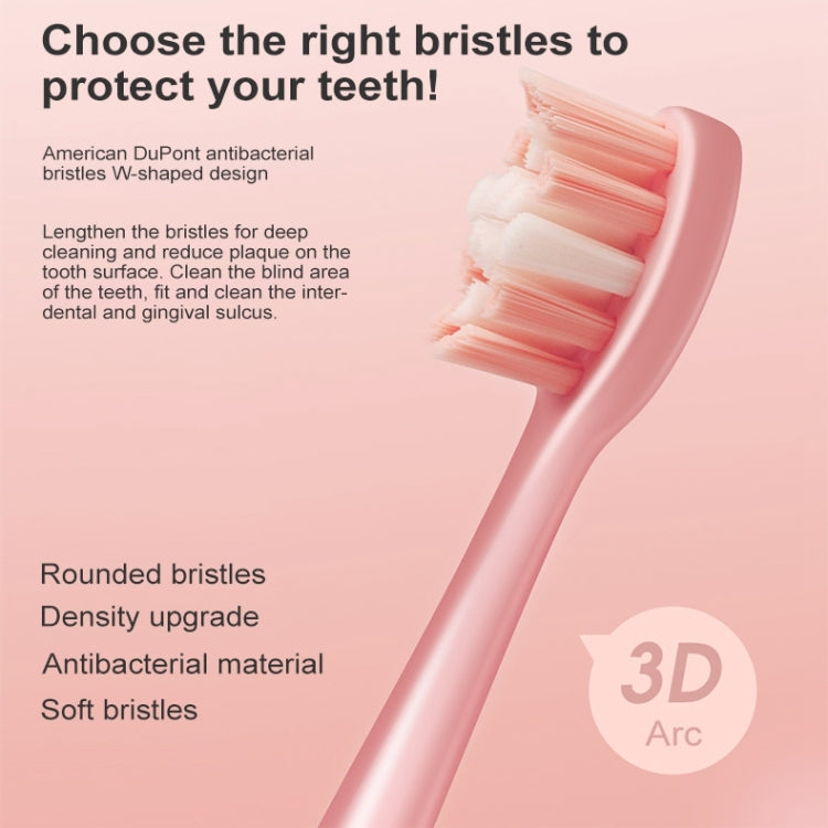 Original Lenovo B002.1-C2 USB Charging Wireless Sonic Electric Toothbrush with 5 Antibacterial Brush Heads, Luxury Version(Pink) - Toothbrushes by Lenovo | Online Shopping South Africa | PMC Jewellery