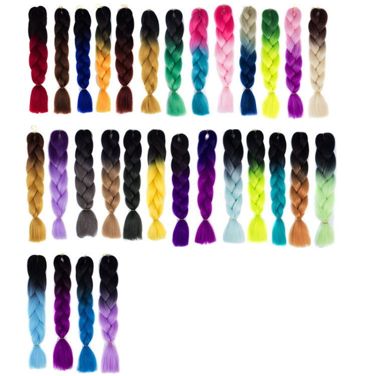 Fashion Color Gradient Individual Braid Wigs Chemical Fiber Big Braids, Length: 60cm(58 Black+Light Purple) - Wigs by PMC Jewellery | Online Shopping South Africa | PMC Jewellery