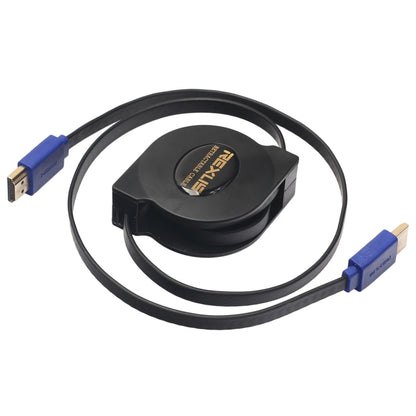 1.8m HDMI 1.4 (1080P) Gold Plated Connectors HDMI Male to HDMI Male Retractable Flat Cable (Black) - Cable by PMC Jewellery | Online Shopping South Africa | PMC Jewellery