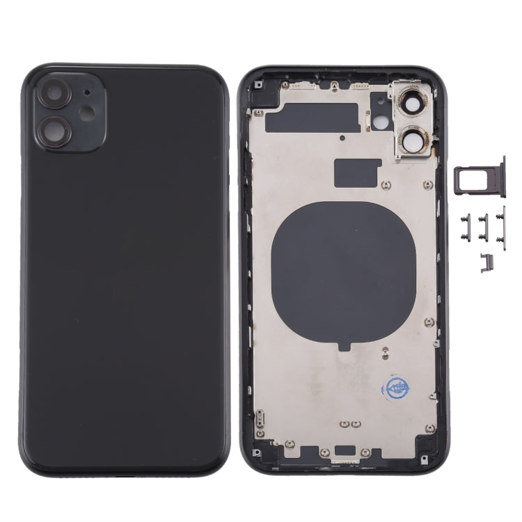 Back Housing Cover with SIM Card Tray & Side keys & Camera Lens for iPhone 11(Black) - free shipping - PMC TechLife - Order now!