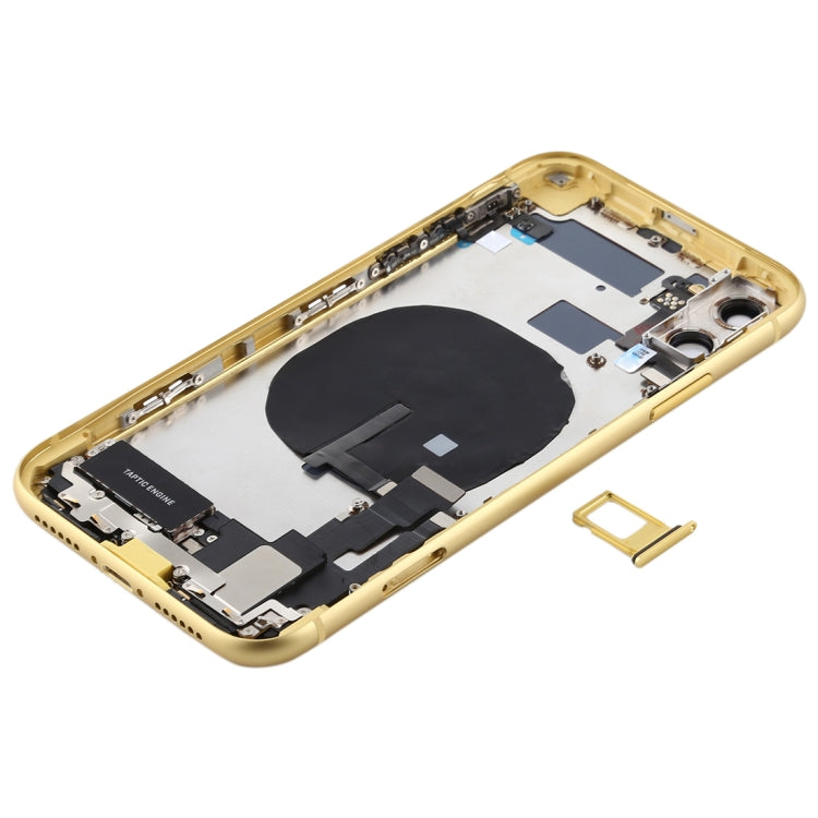 Battery Back Cover Assembly (with Side Keys & Power Button + Volume Button Flex Cable & Wireless Charging Module & Motor & Charging Port & Speaker Ringer Buzzer & Card Tray & Camera Lens Cover) for iPhone 11(Yellow) - Back Cover by PMC TechLife | Online Shopping South Africa | PMC TechLife