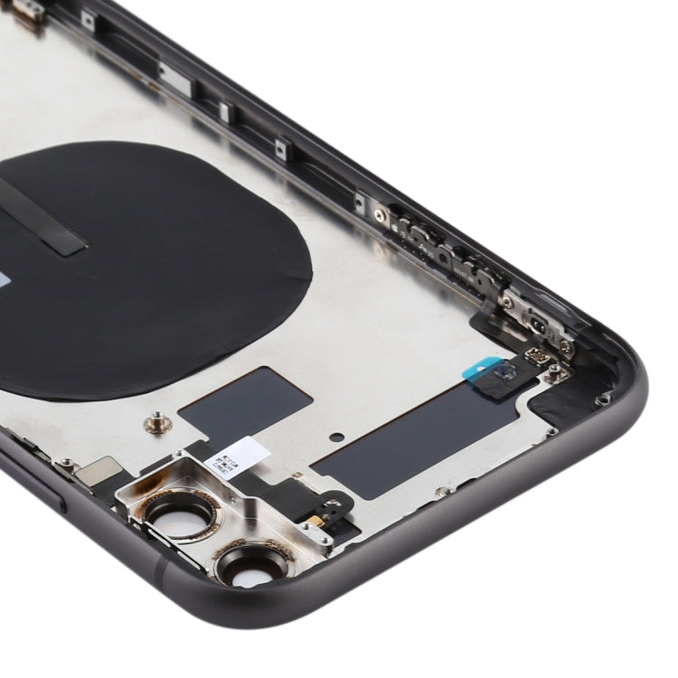 Battery Back Cover (with Side Keys & Card Tray & Power + Volume Flex Cable & Wireless Charging Module) for iPhone 11(Black) - Back Cover by PMC TechLife | Online Shopping South Africa | PMC TechLife