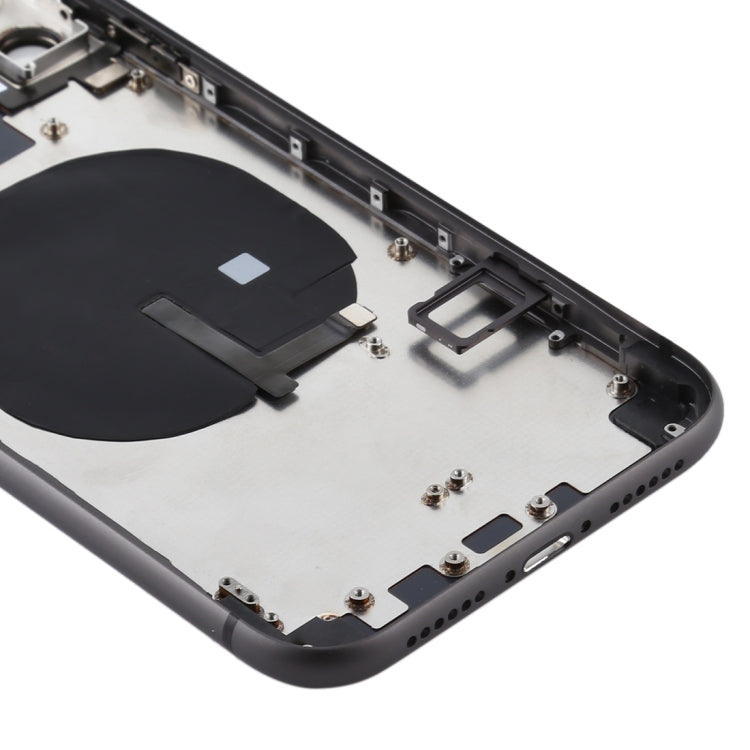 Battery Back Cover (with Side Keys & Card Tray & Power + Volume Flex Cable & Wireless Charging Module) for iPhone 11(Black) - Back Cover by PMC TechLife | Online Shopping South Africa | PMC TechLife
