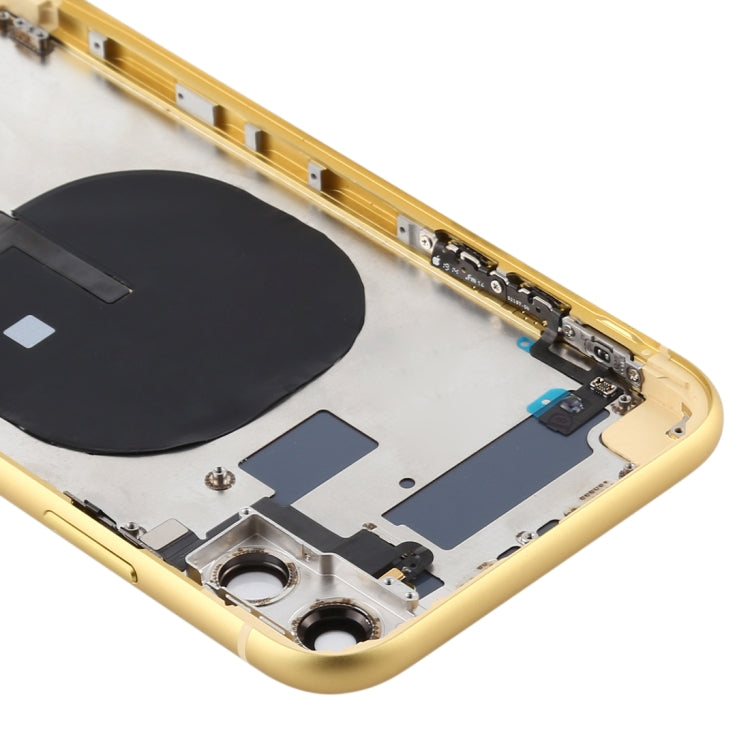Battery Back Cover (with Side Keys & Card Tray & Power + Volume Flex Cable & Wireless Charging Module) for iPhone 11(Yellow) - Back Cover by PMC TechLife | Online Shopping South Africa | PMC TechLife