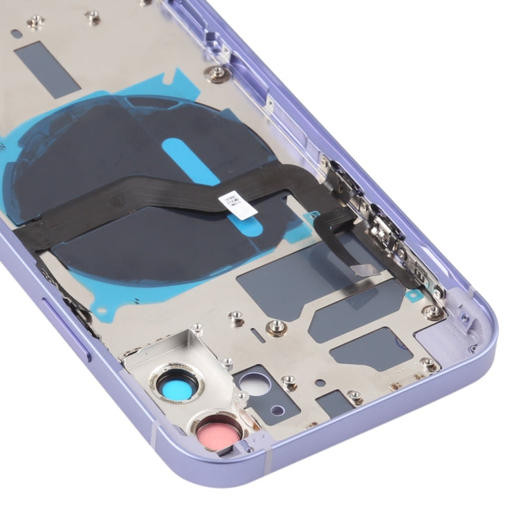Battery Back Cover (with Side Keys & Card Tray & Power + Volume Flex Cable & Wireless Charging Module) for iPhone 12(Purple) - Back Cover by PMC TechLife | Online Shopping South Africa | PMC TechLife