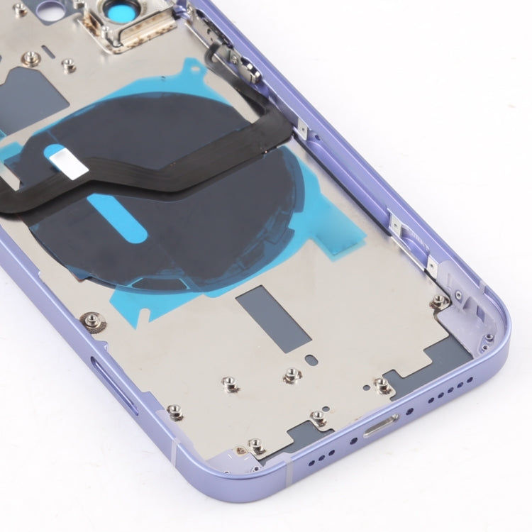 Battery Back Cover (with Side Keys & Card Tray & Power + Volume Flex Cable & Wireless Charging Module) for iPhone 12(Purple) - Back Cover by PMC TechLife | Online Shopping South Africa | PMC TechLife