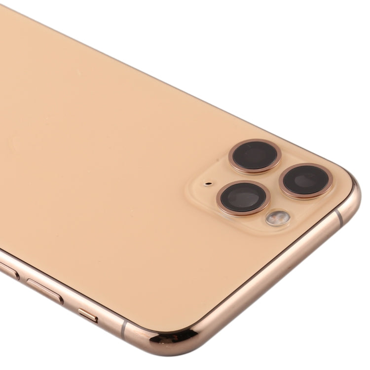 Battery Back Cover (with Side Keys & Card Tray & Power + Volume Flex Cable & Wireless Charging Module) for iPhone 11 Pro Max(Gold) - Back Cover by PMC TechLife | Online Shopping South Africa | PMC TechLife | Buy Now Pay Later Mobicred