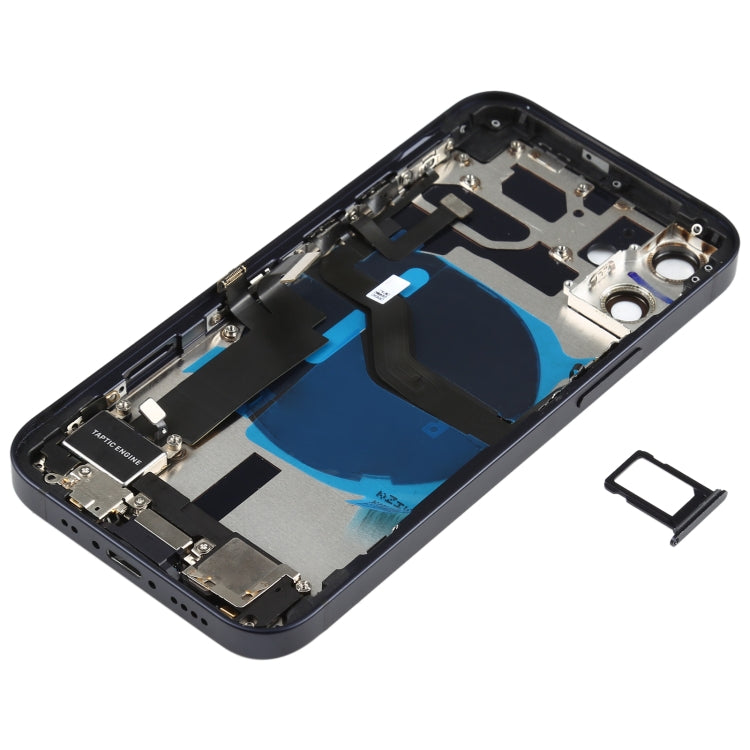 Battery Back Cover Assembly (with Side Keys & Speaker Ringer Buzzer & Motor & Camera Lens & Card Tray & Power Button + Volume Button + Charging Port & Wireless Charging Module) for iPhone 12 Mini(Black) - Back Cover by PMC TechLife | Online Shopping South Africa | PMC TechLife