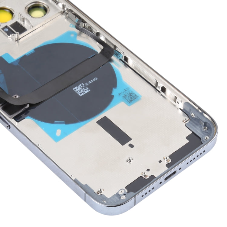 For iPhone 13 Pro Max Battery Back Cover with Side Keys & Card Tray & Power + Volume Flex Cable & Wireless Charging Module(Blue) - free shipping - PMC TechLife - Order now!