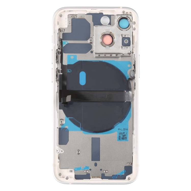For iPhone 13 mini Battery Back Cover with Side Keys & Card Tray & Power + Volume Flex Cable & Wireless Charging Module(White) - Back Cover by PMC TechLife | Online Shopping South Africa | PMC TechLife