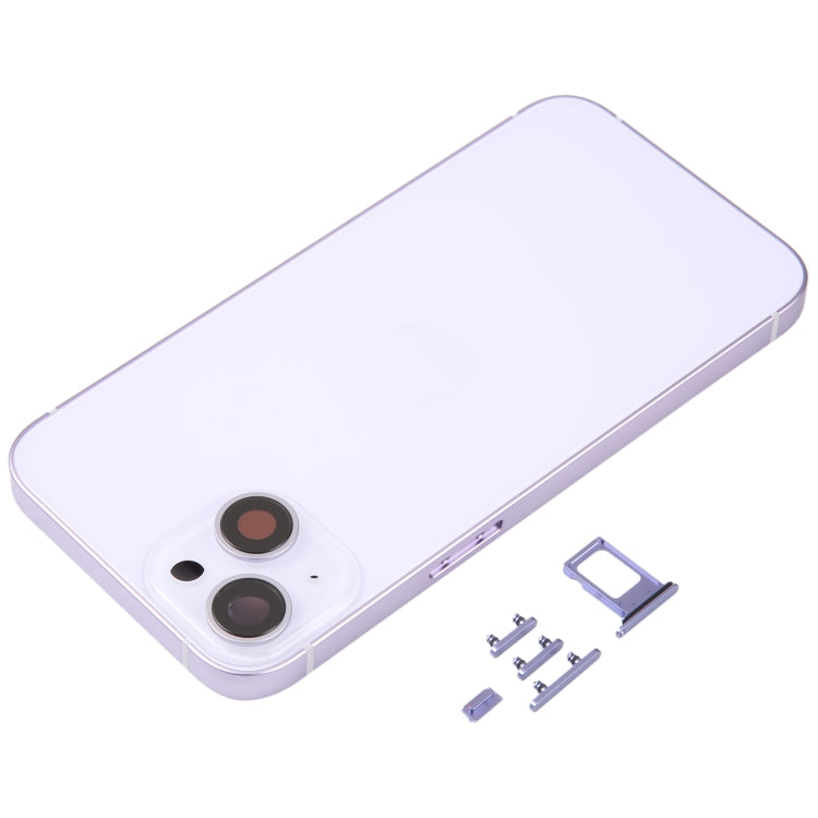 For iPhone 14 Battery Back Cover with Middle Frame / Side Keys(Purple) -  by PMC TechLife | Online Shopping South Africa | PMC TechLife