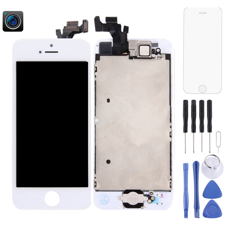 TFT LCD Screen for iPhone 5 Digitizer Full Assembly with Front Camera (White) - iPhone 5 Parts by PMC Jewellery | Online Shopping South Africa | PMC Jewellery