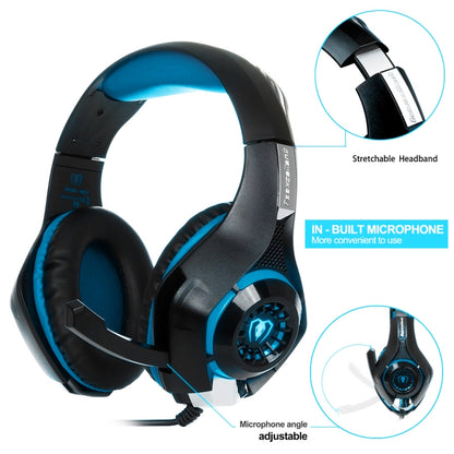 Beexcellent GM-1 Stereo Bass Gaming Wired Headphone with Microphone & LED Light, For PS4, Smartphone, Tablet, PC, Notebook(Blue) - Multimedia Headset by PMC Jewellery | Online Shopping South Africa | PMC Jewellery