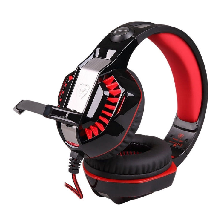 KOTION EACH G2000 Stereo Bass Gaming Headphone with Microphone & LED Light, For PS4, Smartphone, Tablet, Computer, Notebook(Red) - Multimedia Headset by KOTION EACH | Online Shopping South Africa | PMC Jewellery