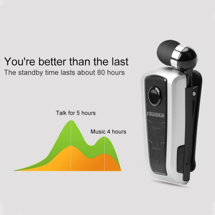 Fineblue F910 CSR4.1 Retractable Cable Caller Vibration Reminder Anti-theft Bluetooth Headset(Black) - free shipping - PMC TechLife - Order now!