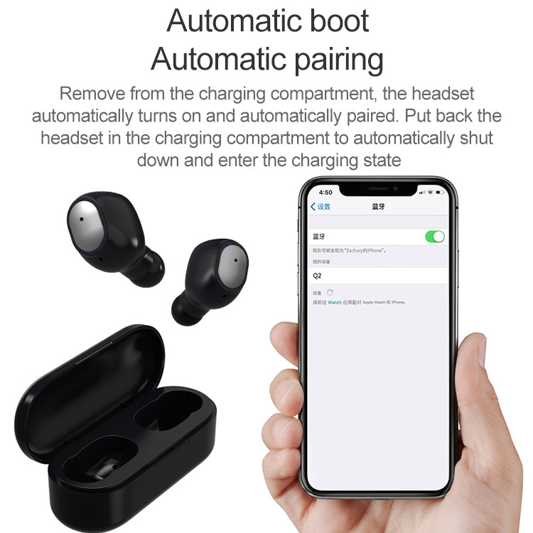 Q2 TWS Bluetooth 5.0 Binaural Stereo Wireless Sports Bluetooth Earphone(White) - TWS Earphone by PMC TechLife | Online Shopping South Africa | PMC TechLife