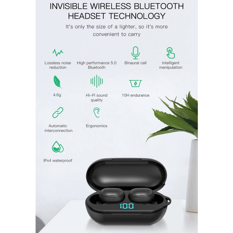 H6 TWS Bluetooth 5.0 Wireless Bluetooth Earphone with Digital Display & Charging Box, Support for Siri & HD Calls - TWS Earphone by PMC TechLife | Online Shopping South Africa | PMC TechLife