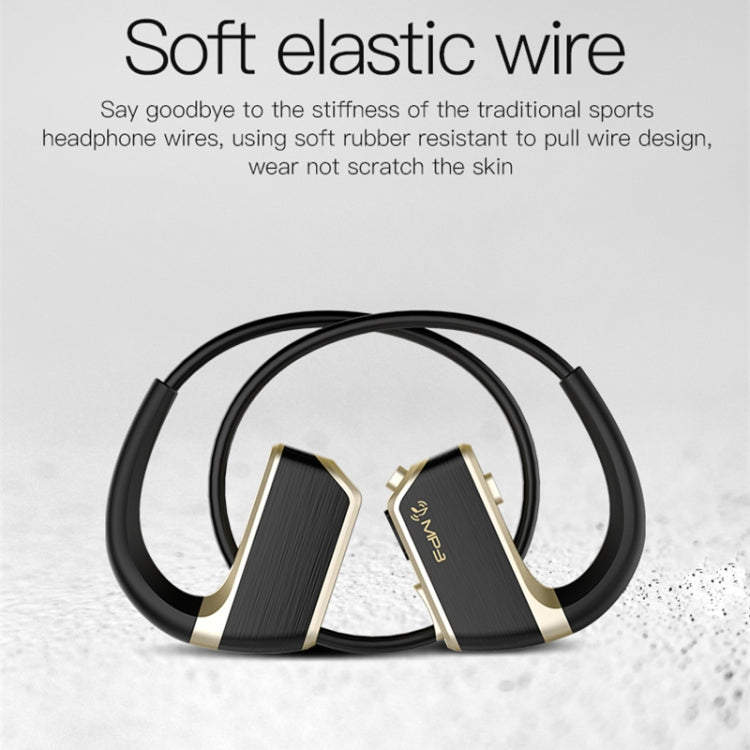 J2 Bluetooth 4.2 Binaural Hanging Type Wireless Sports Bluetooth Earphone, Built-in Memory (Gold) - Bluetooth Earphone by PMC TechLife | Online Shopping South Africa | PMC TechLife
