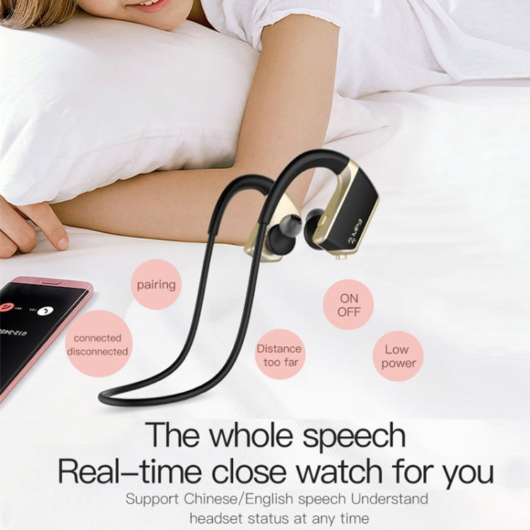 J2 Bluetooth 4.2 Binaural Hanging Type Wireless Sports Bluetooth Earphone, Built-in Memory (Gold) - Bluetooth Earphone by PMC TechLife | Online Shopping South Africa | PMC TechLife