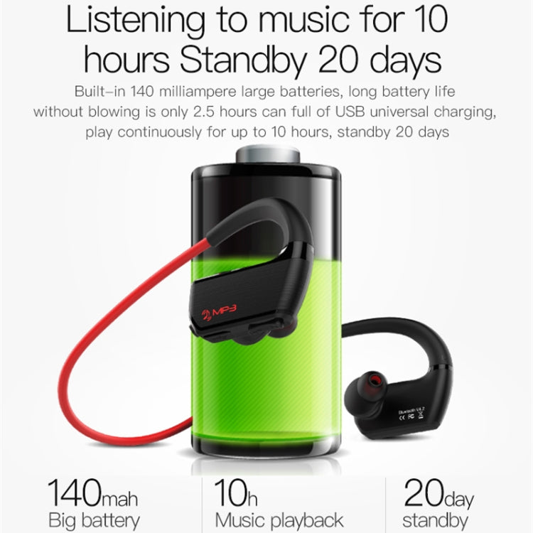 J2 Bluetooth 4.2 Binaural Hanging Type Wireless Sports Bluetooth Earphone, Built-in Memory (Red) - Bluetooth Earphone by PMC TechLife | Online Shopping South Africa | PMC TechLife
