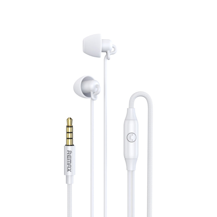 REMAX RM-208 In-Ear Stereo Sleep Earphone with Wire Control + MIC, Support Hands-free(White) - Normal Style Earphone by REMAX | Online Shopping South Africa | PMC Jewellery