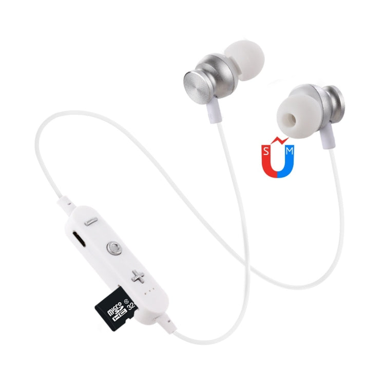 F17 Bluetooth 4.2 Hanging Neck Design Bluetooth Headset, Support Music Play & Switching & Volume Control & Answer(Silver) - Neck-mounted Earphone by PMC TechLife | Online Shopping South Africa | PMC TechLife