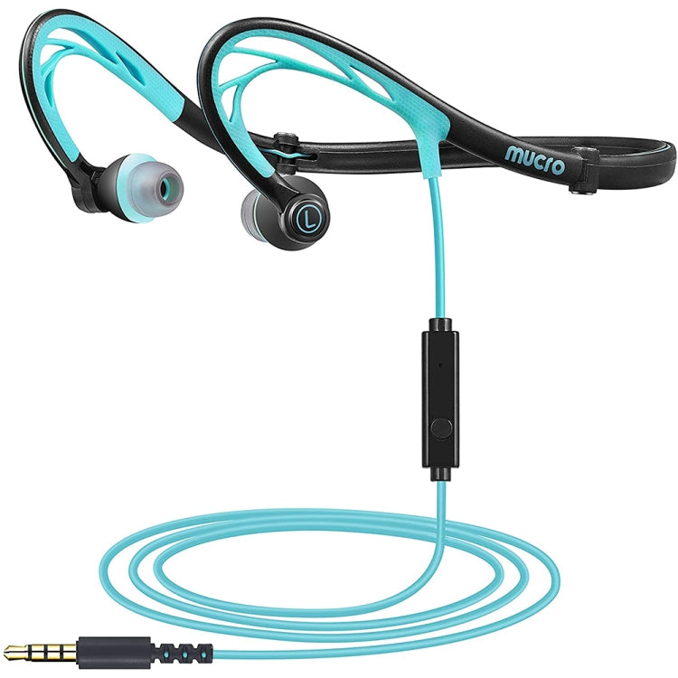 Mucro ML233 Foldable Wired Running Sports Headphones Night Neckband In-Ear Stereo Earphones, Cable Length: 1.2m(Blue) - Sport Earphone by Mucro | Online Shopping South Africa | PMC Jewellery