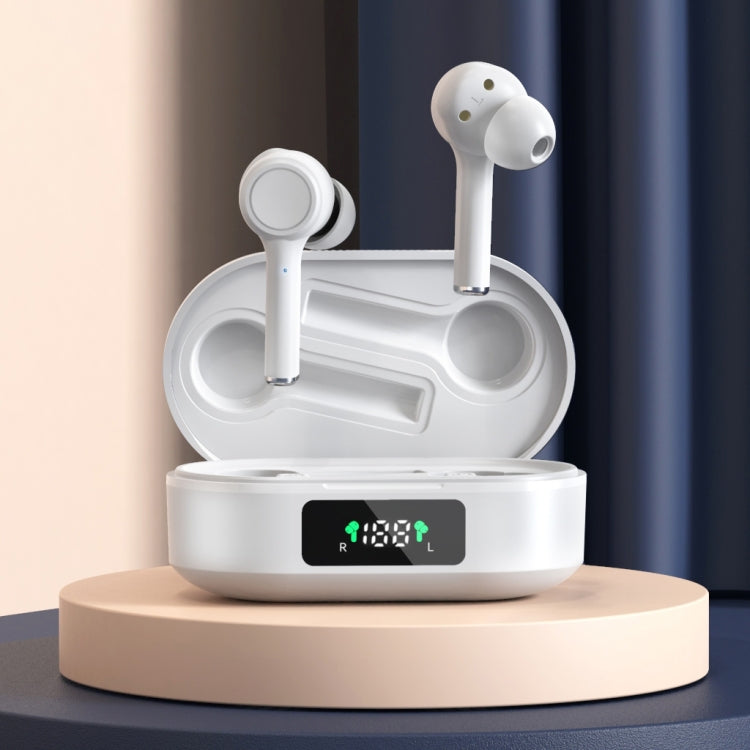MI4 Bluetooth 5.0 LED Digital Display Intelligent Noise Reduction True Wireless Bluetooth Earphone (White) - TWS Earphone by PMC TechLife | Online Shopping South Africa | PMC TechLife