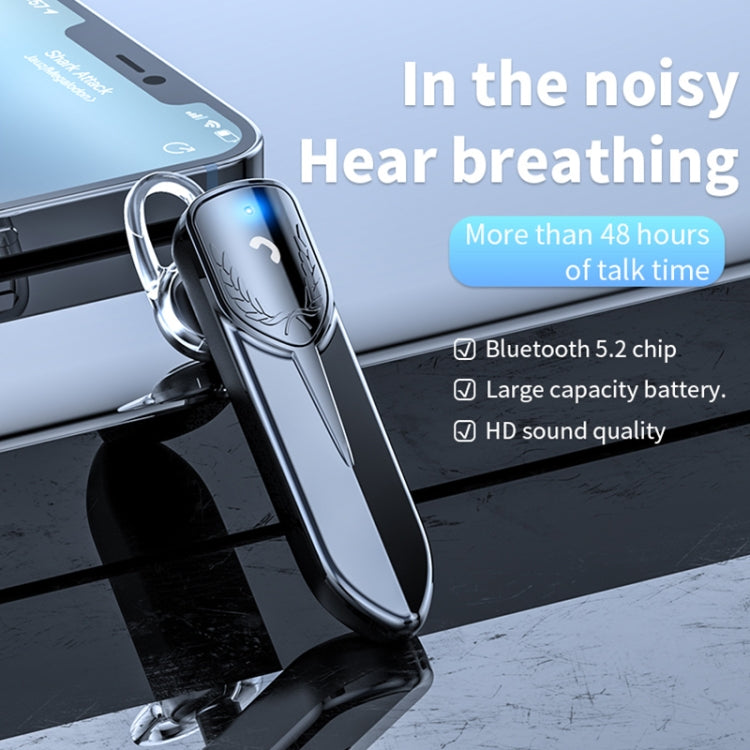 M81 CVC Noise Reduction Unilateral Business Ear-mounted Bluetooth Earphone, Support Siri & One for Two(Silver) - Bluetooth Earphone by PMC TechLife | Online Shopping South Africa | PMC TechLife