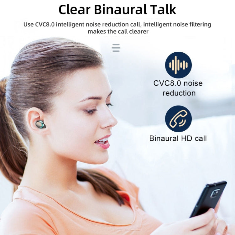 F9-5C LED Light + Digital Display Noise Reduction Bluetooth Earphone with Hand Strap(Black) - Bluetooth Earphone by PMC TechLife | Online Shopping South Africa | PMC TechLife