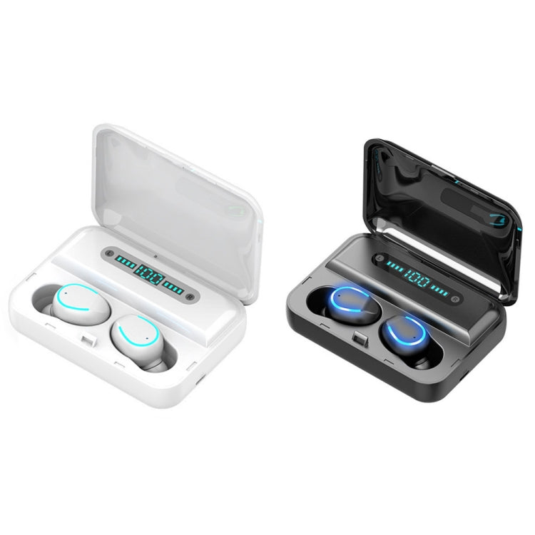 F9-5U Four-bar Breathing Light + Digital Display Noise Reduction Touch Bluetooth Earphone with Charging Box (Black) - Bluetooth Earphone by PMC TechLife | Online Shopping South Africa | PMC TechLife