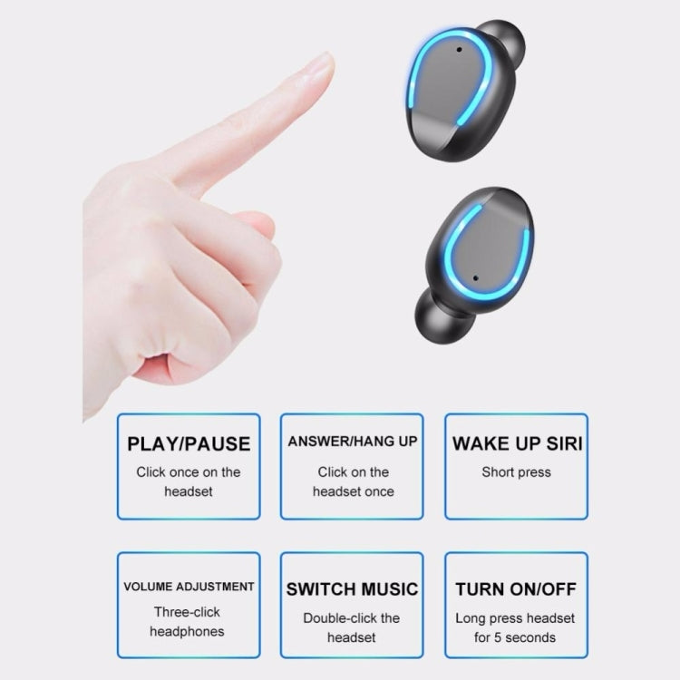 F9-5U Four-bar Breathing Light + Digital Display Noise Reduction Touch Bluetooth Earphone with Charging Box (White) - Bluetooth Earphone by PMC TechLife | Online Shopping South Africa | PMC TechLife