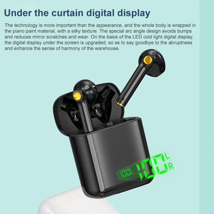 F730 TWS IPX4 Waterproof Digital Display Half in-ear Bluetooth Earphone (Black) - TWS Earphone by PMC Jewellery | Online Shopping South Africa | PMC Jewellery