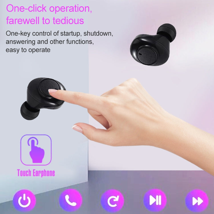 DT-15 Wireless Two Ear Bluetooth Headset Supports Touch & Smart Magnetic Charging & Power On Automatic Pairing (Red) - Bluetooth Earphone by PMC TechLife | Online Shopping South Africa | PMC TechLife