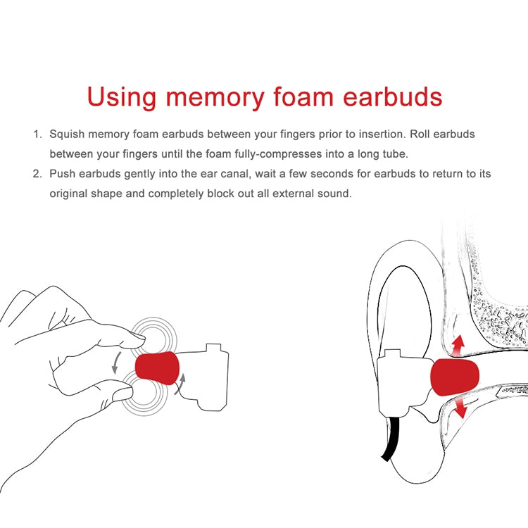 TRN Earphone Silicone Memory Foam Earplug(Red) - Anti-dust & Ear Caps by TRN | Online Shopping South Africa | PMC TechLife