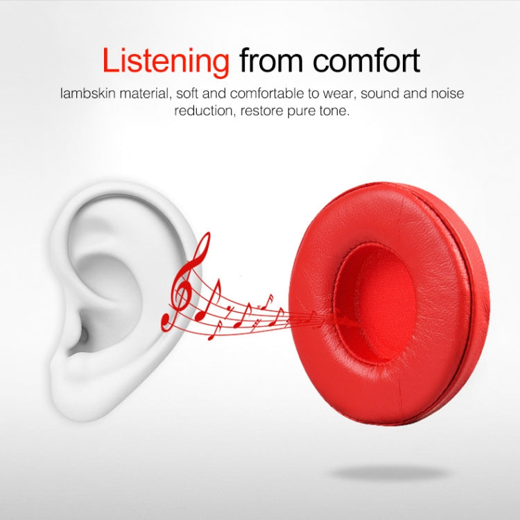 1 Pair Leather Headphone Protective Case for Beats Solo2.0 / Solo3.0, Wireless Version (Red) - Earmuff & Pad by PMC TechLife | Online Shopping South Africa | PMC TechLife