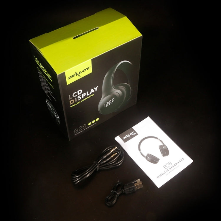 ZEALOT B28 Folding Headband Bluetooth Stereo Music Headset with Display (Dark Green) - Headset & Headphone by ZEALOT | Online Shopping South Africa | PMC Jewellery