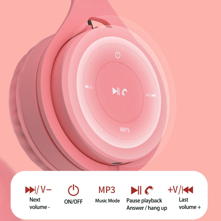 Y08 Hifi Sound Quality Macaron Bluetooth Headset, Supports Calling & TF Card & 3.5mm AUX (Black) - Headset & Headphone by PMC TechLife | Online Shopping South Africa | PMC TechLife