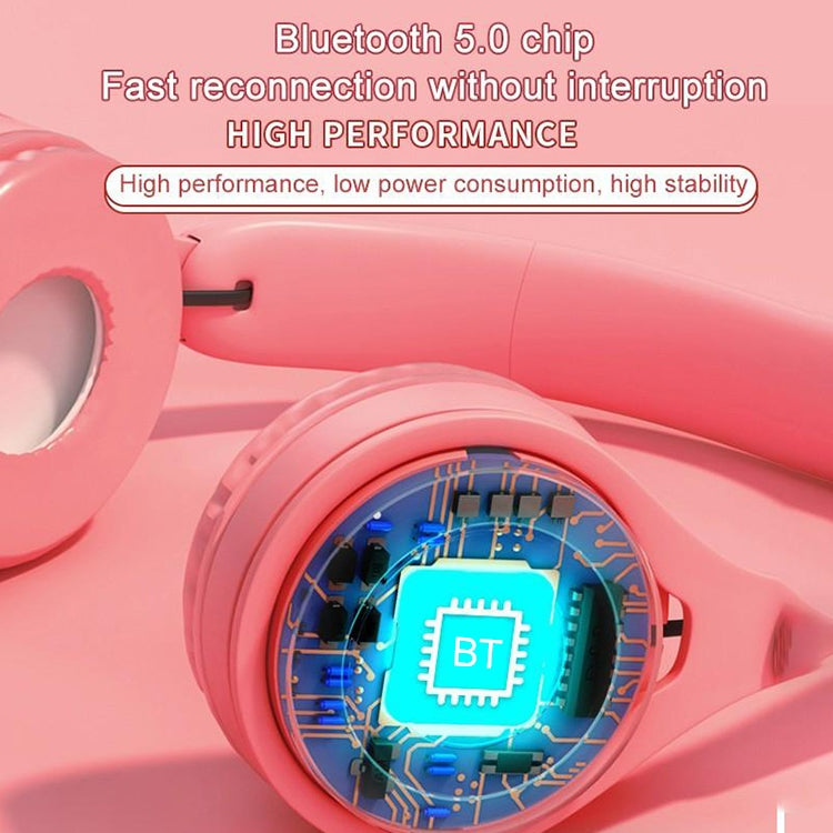 Y08 Hifi Sound Quality Macaron Bluetooth Headset, Supports Calling & TF Card & 3.5mm AUX (Blue) - Headset & Headphone by PMC TechLife | Online Shopping South Africa | PMC TechLife