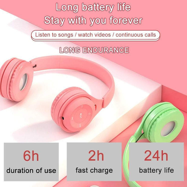 Y08 Hifi Sound Quality Macaron Bluetooth Headset, Supports Calling & TF Card & 3.5mm AUX (Blue) - Headset & Headphone by PMC TechLife | Online Shopping South Africa | PMC TechLife